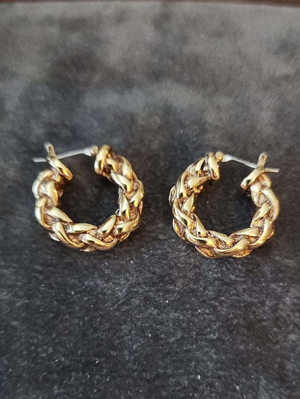 Gold Braided Hoop Earrings - Women Jewelry